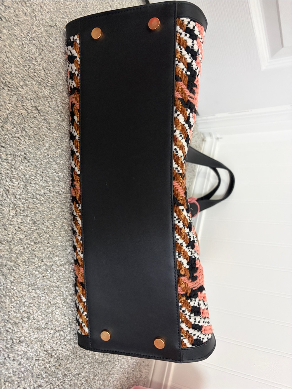 kate spade Black, Pink & Brown Woven Check Tote - Picture 2 of 6